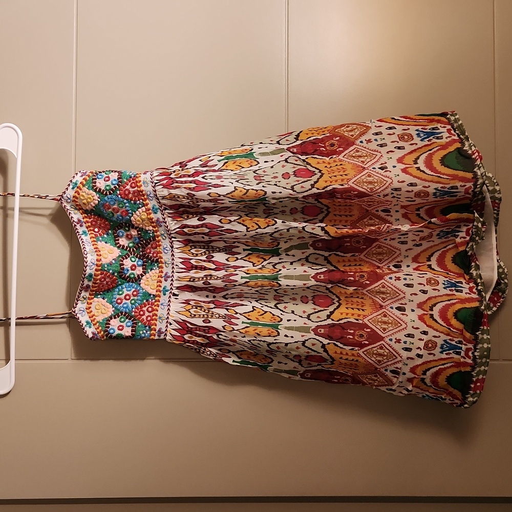 Zara print sheer lined dress